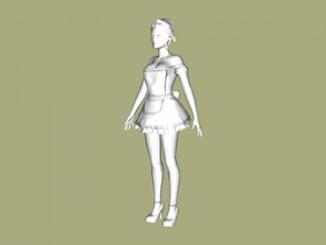 french maid gratuit modèle 3d - télécharger le fichier obj Les jouets Personnes fille jupe très courte 3d print model - Mito3D