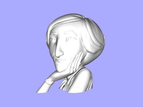 frenchie free 3d model - download stl file Art Sculpture french woman head 3d print model - Mito3D