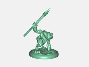 rana lancia gratuita modello 3d - scaricare il file stl I giocattoli cartoni animati pericoloso guerriero verde 3d print model - Mito3D