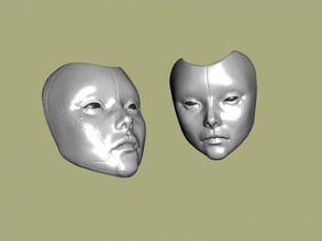 geisha masks free 3d model - download obj file Fashion Accessories traditional japanese 3d print model - Mito3D