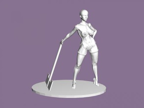 girl ax free 3d model - download stl file Toys People beautiful girl light armor stl file 