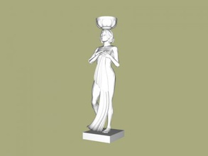 ragazza ciotola gratuita modello 3d - scaricare il file stl Art La scultura figurina-colonna decorazione 3d print model - Mito3D