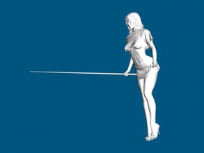 girl cue free 3d model - download stl file Toys People seductive stick 3d print model - Mito3D