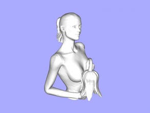de fille fleur gratuit modèle 3d - téléchargement fichier stl Art La Sculpture beauté nue en buste 3d print model - Mito3D