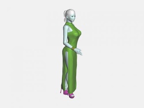 niña in verde obj juguetes personas 3d print model - Mito3D