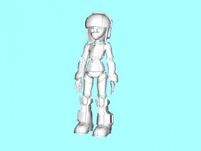 menina robô obj brinquedos maquinaria 3d print model - Mito3D