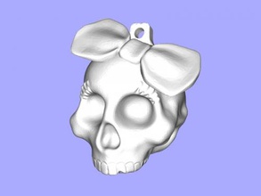 Mädchen-Schädel-Kostenlose 3d-Modell - download-stl-Datei Kunst Skulptur cute skull keychain stl-Datei 3d print model - Mito3D