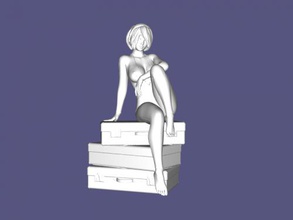 girl suitcases toys people 3d print model - Mito3D