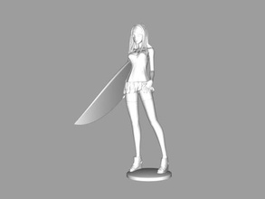 girl surfing toys people 3d print model - Mito3D