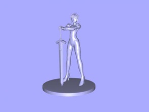 girl a twohanded sword toys people 3d print model - Mito3D