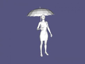 Mädchen, Regenschirm-Kostenlose 3d-Modell - download-stl-Datei Spielzeug Menschen warten, Regen stl-Datei 3d print model - Mito3D