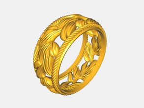 dorado anillo moda adornos 3d print model - Mito3D