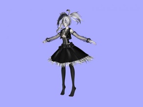 gotico ragazza anime gratuita modello 3d - scaricare il file obj I giocattoli cartoni animati carattere rigoroso abiti scuri 3d print model - Mito3D