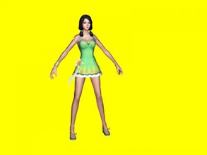 verde vestido verano obj juguetes personas 3d print model - Mito3D