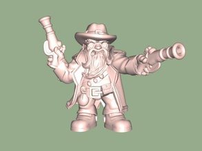 gunslinger dwarf free 3d model - download stl file Toys Cartoons dwarf 2 pistols stl file 
