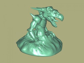die Hälfte dragon Kostenlose 3d-Modell - download-stl-Datei Spielzeug Tiere wenig schöner Drache stl-Datei 3d print model - Mito3D