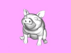 happy piggie free 3d model - download stl file Toys Animals positive statuette 3d print model - Mito3D