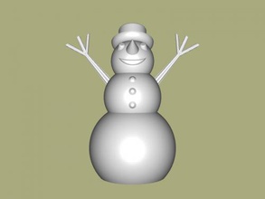 felice pupazzo di neve gratuita modello 3d - scaricare il file stl I giocattoli cartoni animati in inverno divertimento dei bambini, 3d print model - Mito3D
