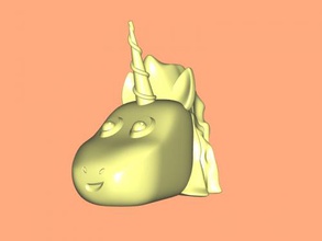 mutlu unicorn free 3d model download stl dosyası Oyuncaklar Hayvanlar efsanevi oluşturma gülümseyerek başını dosya 3d print model - Mito3D