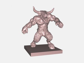 healthy minotaur free 3d model - download stl file Toys Cartoons huge muscular bull 3d print model - Mito3D