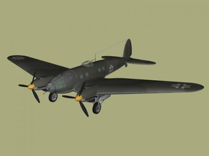 heinkel he 111 free 3d model download n dosya Oyuncaklar Makine Alman orta bombardıman bir ana luftwaffe 3d print model - Mito3D