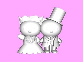 gattino nozze giocattoli cartoni animati 3d print model - Mito3D