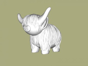 highland cow free 3d model - download stl file Toys Animals mountain animals thick fur 3d print model - Mito3D