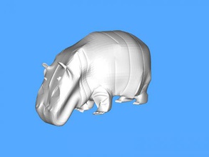 hippo figurine free 3d model - download stl file Art Sculpture hippopotamus drinking water 3d print model - Mito3D