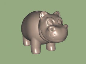 hipopótamo dinero caja hogar casa accesorios 3d print model - Mito3D