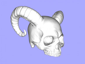 horned skull art sculpture 3d print model - Mito3D