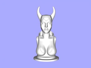 horny girl free 3d model - download stl file Art Sculpture charming horns 3d print model - Mito3D