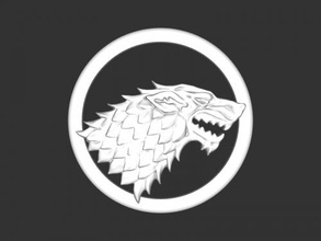 house stark brooch free 3d model - download stl file Toys Films beautiful decoration wolf 3d print model - Mito3D