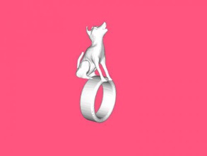 howling wolf ring fashion ornaments 3d print model - Mito3D