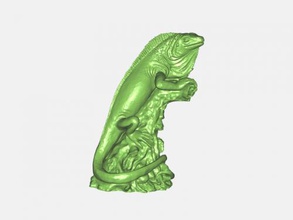 iguane statue gratuit modèle 3d - téléchargement de fichier stl Les jouets Animaux grand lézard vert 3d print model - Mito3D