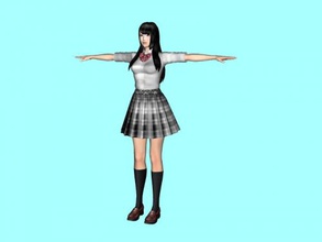 giappone ragazza della scuola gratuita modello 3d - scaricare il file obj I giocattoli Persone di rigorosa uniforme 3d print model - Mito3D