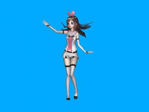 kizuna ai posed free 3d model - download obj file Toys Cartoons girl greeted pose 3d print model - Mito3D
