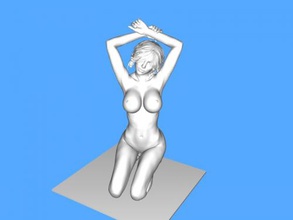 kneeling girl toys people 3d print model - Mito3D