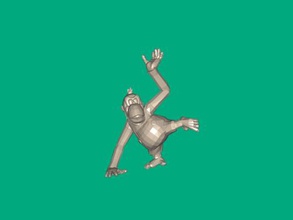 larguirucho mono libre modelo 3d - descargar archivo obj Los juguetes A los animales divertida figura de gorila 3d print model - Mito3D