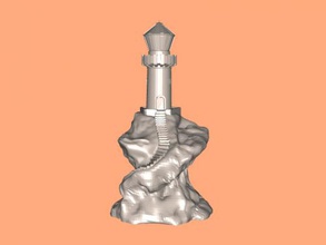 lighthouse rock ücretsiz 3d model download stl dosyası Sanat Heykel dağ oyulmuş Deniz Feneri adımları dosya 3d print model - Mito3D