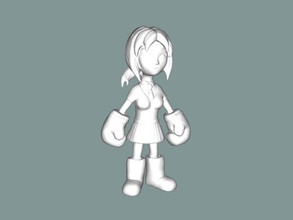 poco boxeador libre modelo 3d - descargar archivo stl Los juguetes dibujos animados chica grande guantes de boxeo 3d print model - Mito3D