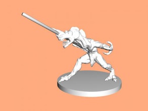 lagarto guerrero gratis modelo 3d - descargar archivo obj Los juguetes A los animales palo largo 3d print model - Mito3D