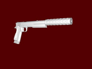 m1911 silencer toys weapon 3d print model - Mito3D