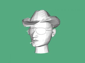 tête d'homme gratuit modèle 3d - télécharger le fichier obj Les jouets Personnes mannequin chapeau cigarette 3d print model - Mito3D