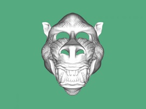 mandrill Maske Kostenlose 3d-Modell - download obj-Datei Mode Zubehör schönen monkey 3d print model - Mito3D