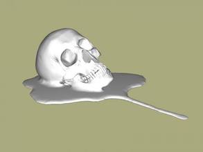 melting skull art sculpture 3d print model - Mito3D