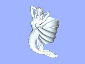 mermaid flower pot home accessories 3d print model - Mito3D