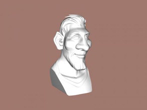 messi büst sanat heykel 3d print model - Mito3D