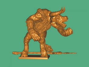 minotaur spear free 3d model - download stl file Toys Animals armed dangerous bull 3d print model - Mito3D