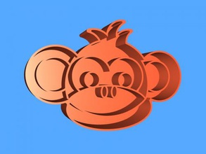monkey cookie cutter home kitchen 3d print model - Mito3D