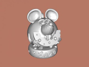 mouse rat cheese free 3d model - download stl file Toys Cartoons 2020 symbol 3d print model - Mito3D